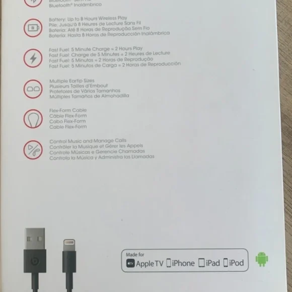 NWT BEATSX EARPHONES SATIN SILVER